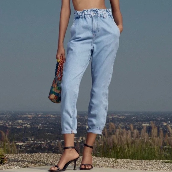 Zara Jeans Zara Paper Bag Jean Light Blue Poshmark